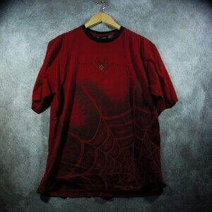 Vintage No Boundaries Venom Tattoo Spider Web Shirt Red  Size: M